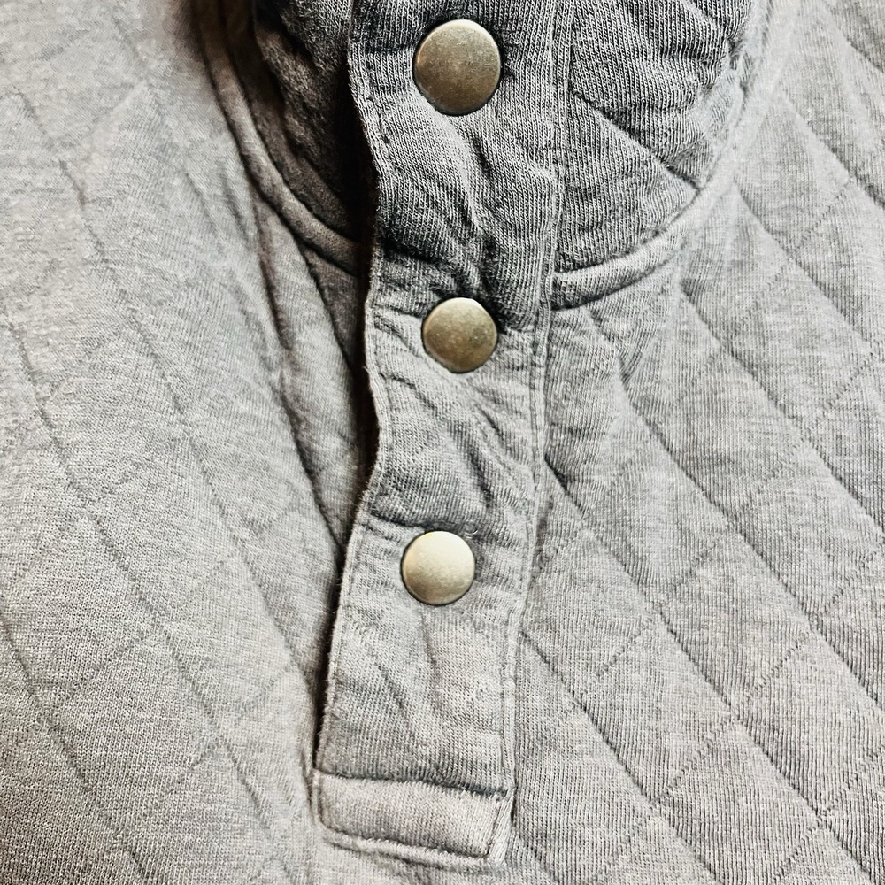 Duluth Trading Quilted Mens Md. Blue Crew Neck Button Jacket Work Outdoor Soft - Picture 3 of 9